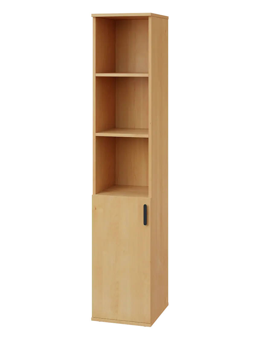 LN 5 - 3DN kancelářská skříň, 1-dveřová/nika, levá, 1822x360x400, javor horský